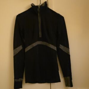 Lululemon Athletica Black and Gray Zip-Up Top